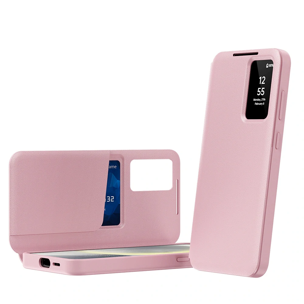 Pouzdro Samsung Galaxy A55 5G Smart View Techsuit, růžové