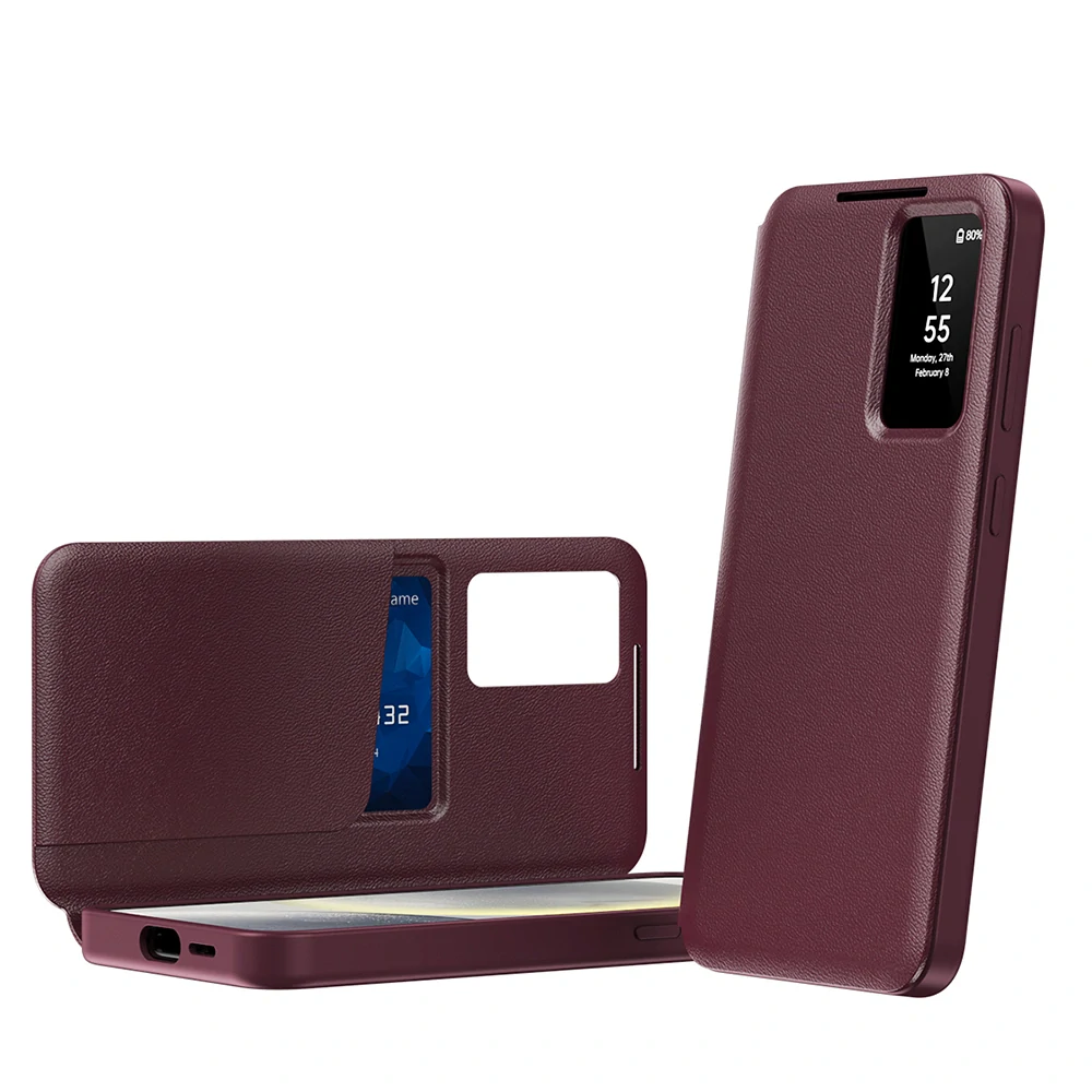 Pouzdro Samsung Galaxy A56 5G Smart View Techsuit, červené
