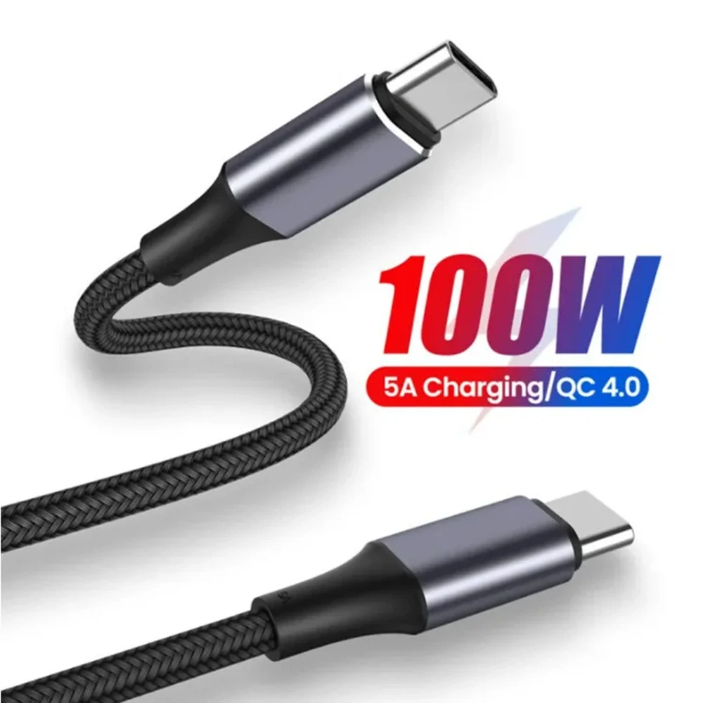 Datový kabel Techsuit (PCB018) USB-C na USB-C, 100W, 480Mbps, 6A, 1m - černý