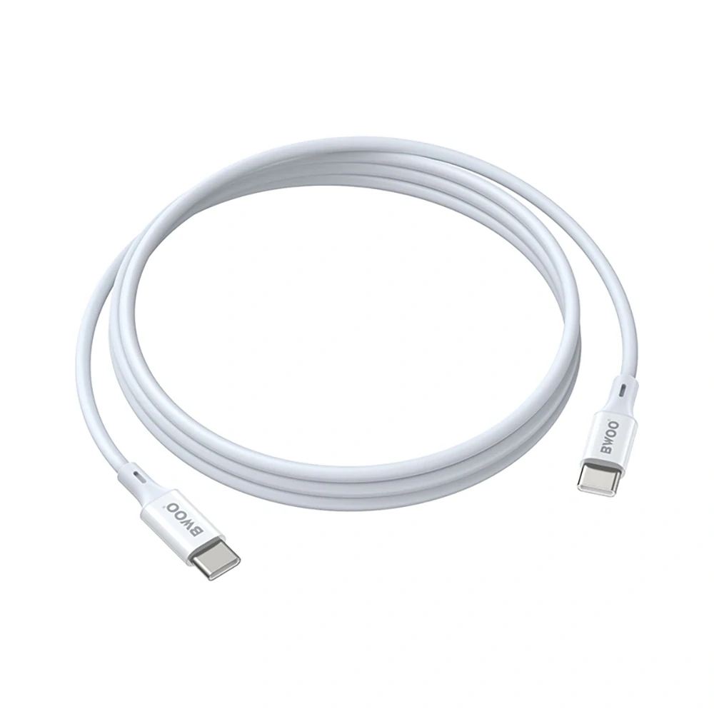Datový kabel BWOO USB-C - USB-C 1m 60W ABS + TPE X282 C-C, bílý