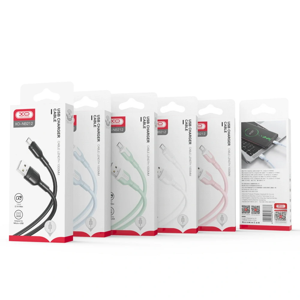 Datový kabel XO NB212 USB - USB-C 1,0 m 2,1A green