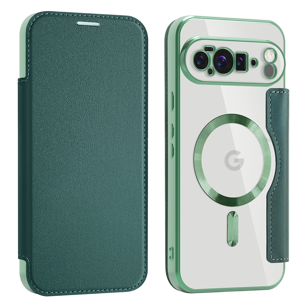 Pouzdro Google Pixel 10 Pro XL, SmartMag Book Case zelený