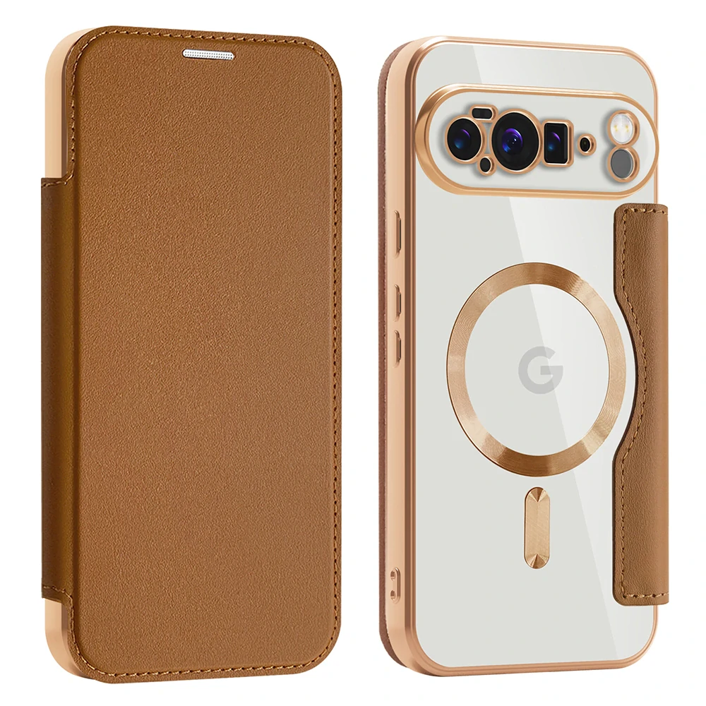 Pouzdro Google Pixel 10 Pro XL, SmartMag Book Case hnědé