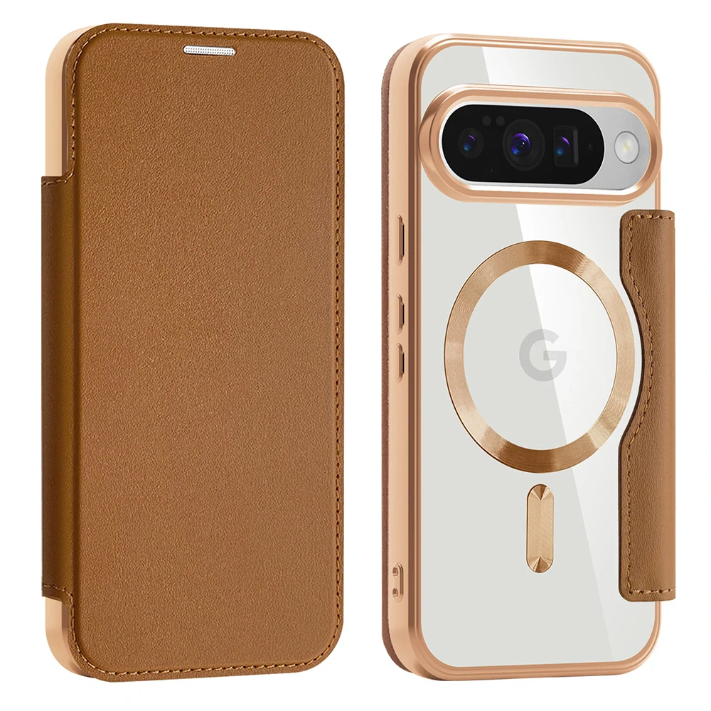 Pouzdro Google Pixel 10 / 10 Pro, SmartMag Book Case hnědé