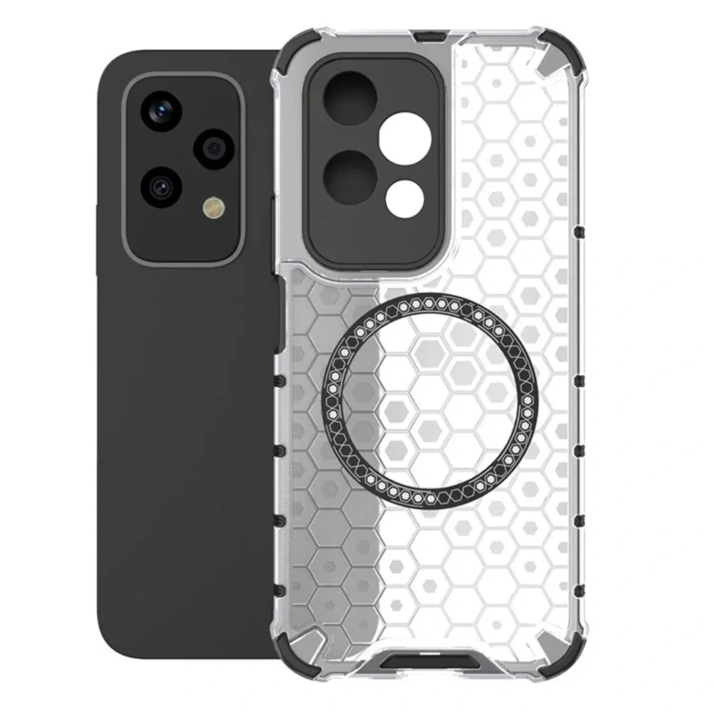 Kryt Honor 200 Lite, HoneyComb Shield MagSafe - bílý
