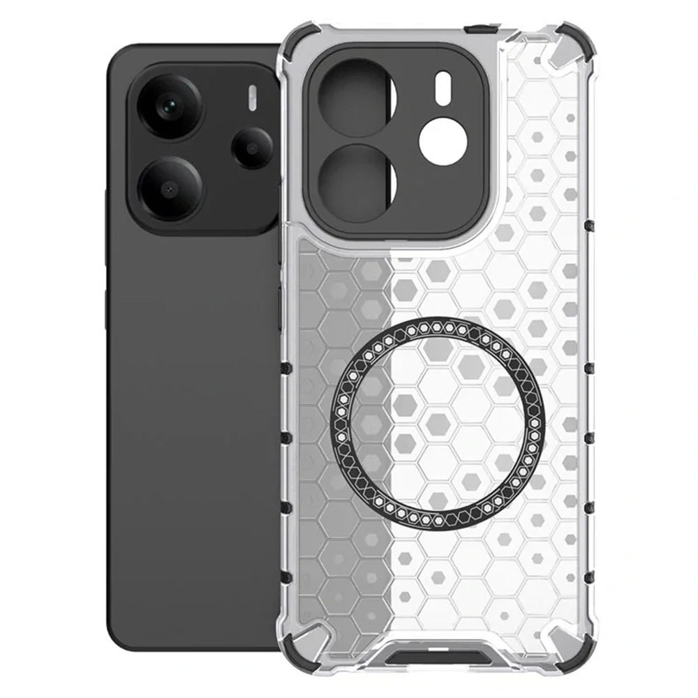 Kryt Xiaomi Redmi Note 14 5G, HoneyComb Shield MagSafe - bílý