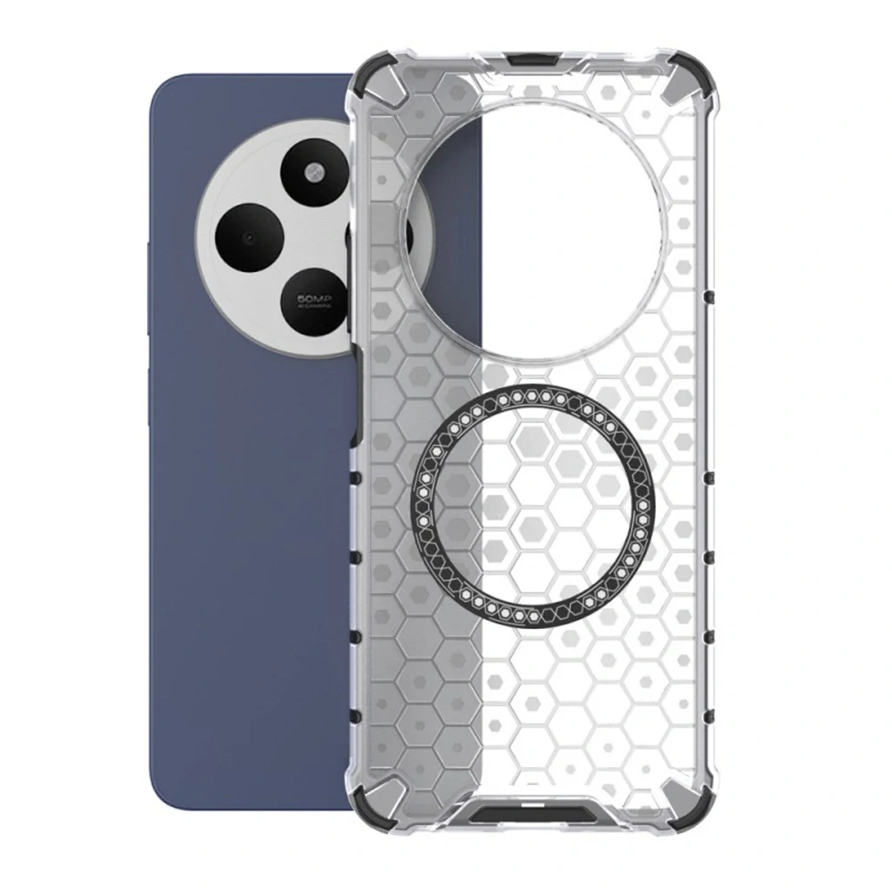 Kryt Xiaomi Redmi 14C / Poco C75, HoneyComb Shield MagSafe - bílý