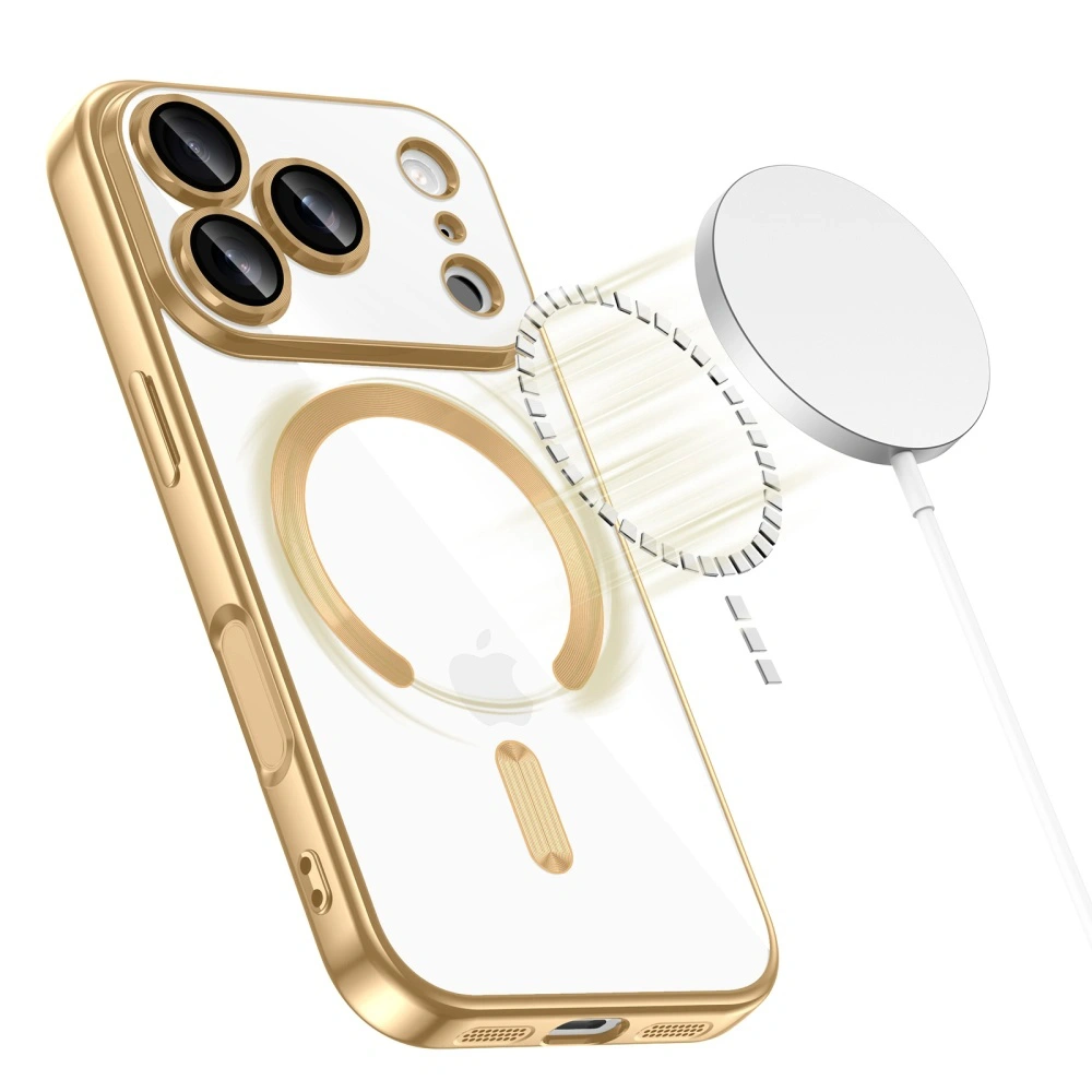 Kryt iPhone 17 Pro Max / 18 Pro Max, Techsuit Luxury Crystal MagSafe - gold