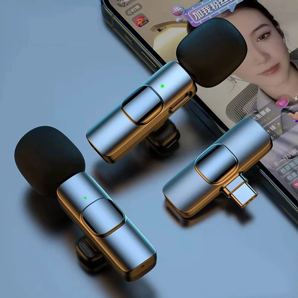 Bezdrátové mikrofony Techsuit LW2 USB-C, černé