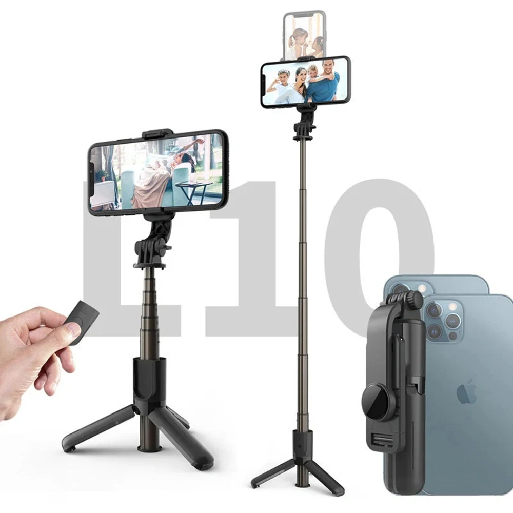 Selfie tyč Tripod Techsuit (L10) Bluetooth, 68 cm – černý