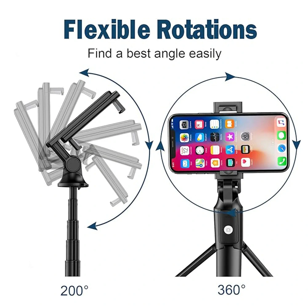 Selfie tyč Tripod Techsuit (K22) Bluetooth, 97 cm – černý