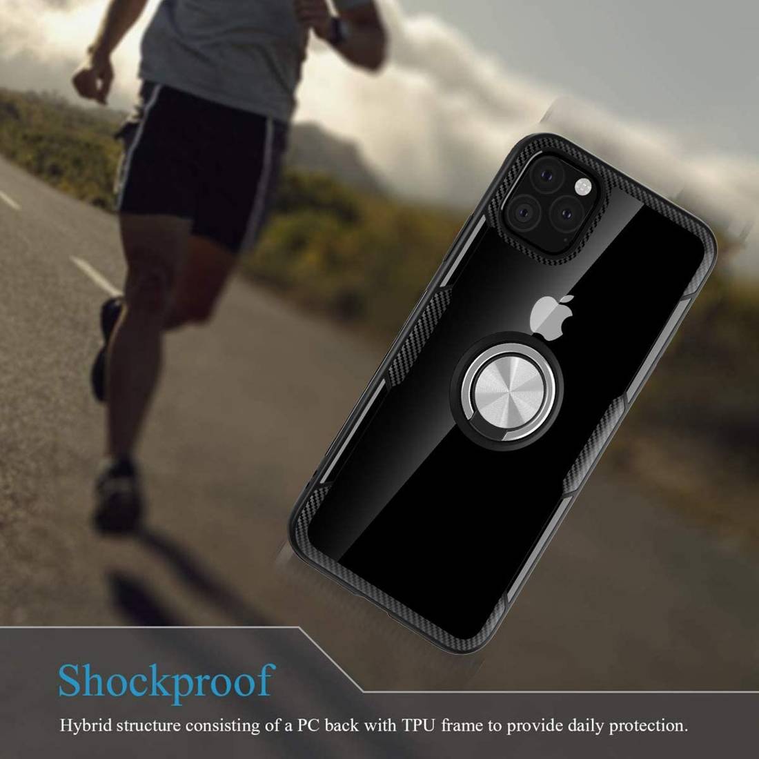 Kryt IPHONE 12 PRO MAX case Clear Carbon Ring black