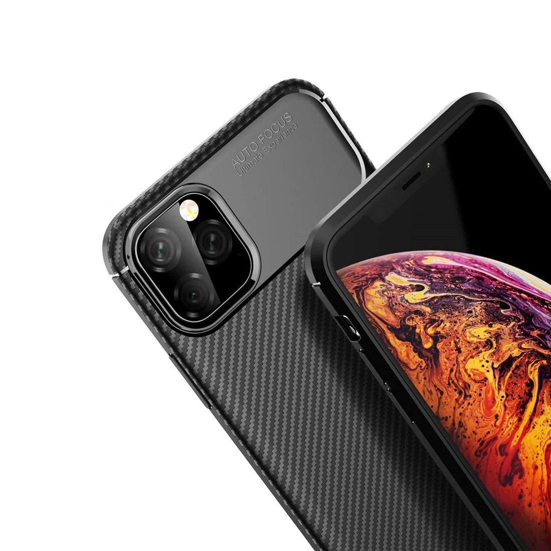 Kryt IPHONE 12 PRO MAX case Armored Shockproof Carbon Fiber black