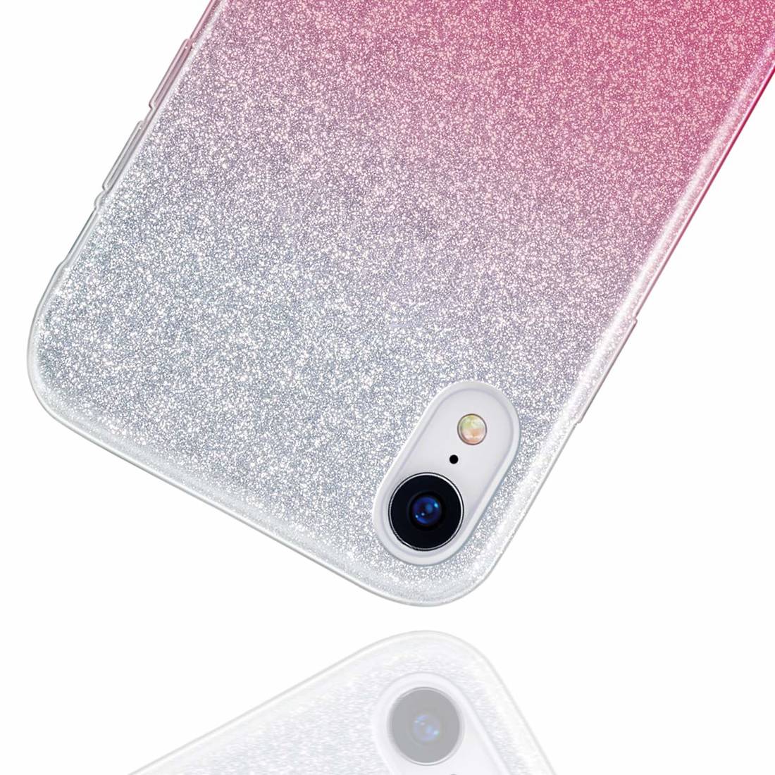 Kryt iPhone 12 mini třpytky stříbrná/růžová