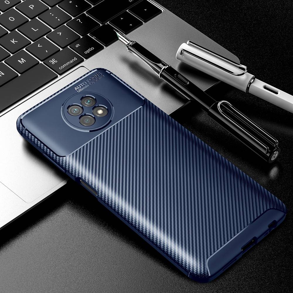 Kryt Xiaomi Redmi Note 9T 5G case Armored Shockproof Carbon Fiber blue