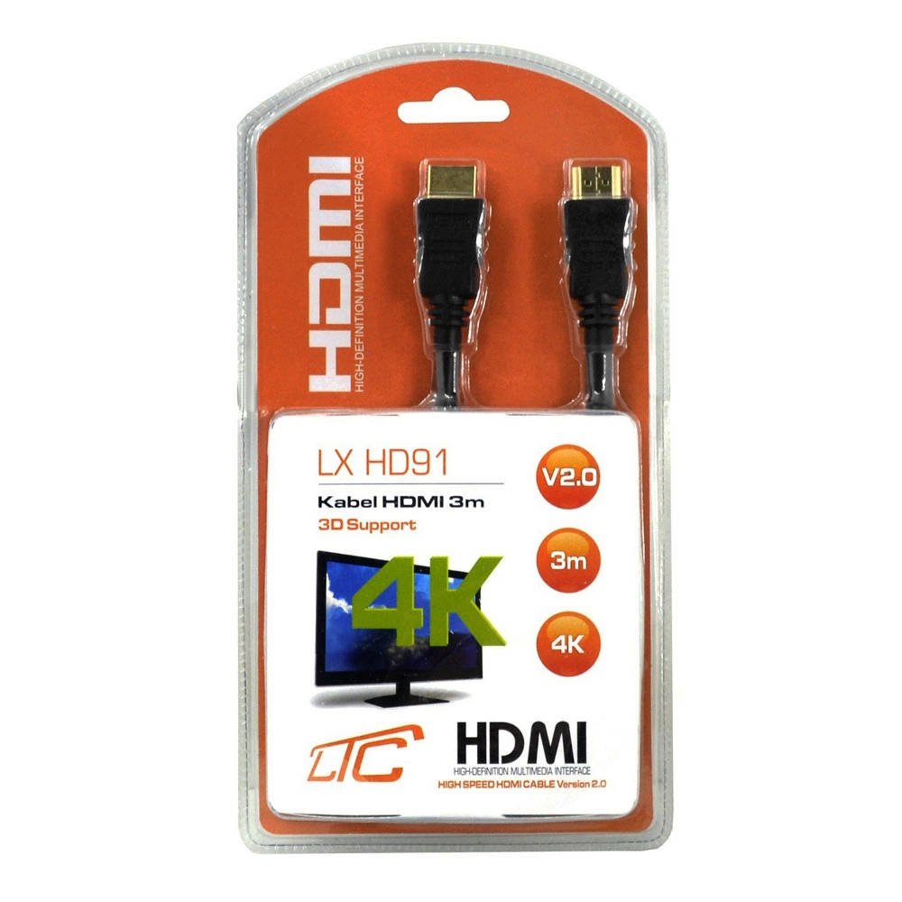 Kabel 2x HDMI HDMI - HDMI (v2.0 | 4K | 3 m) černý