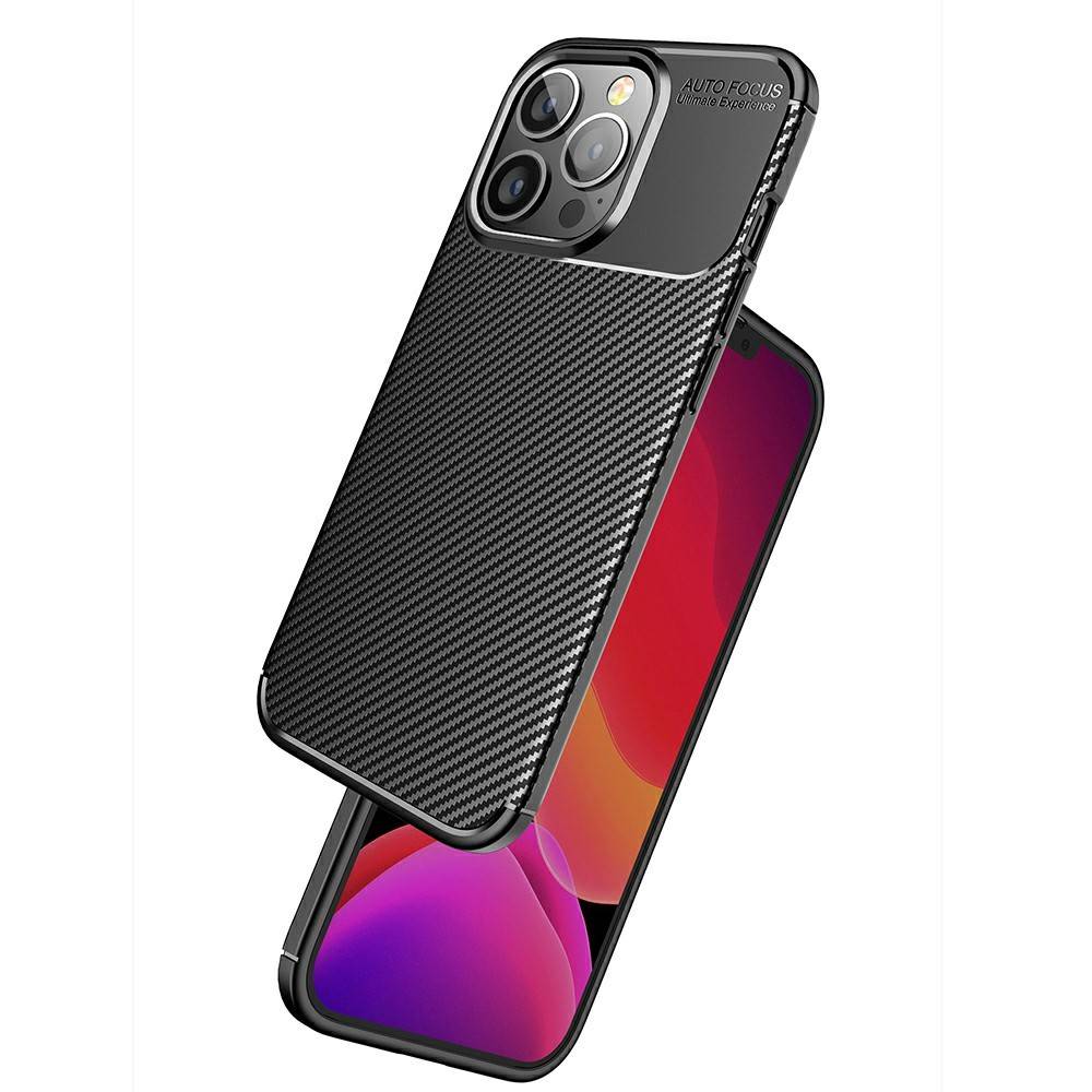 Kryt iPhone 13 Pro Armored Shockproof Carbon Fiber černý