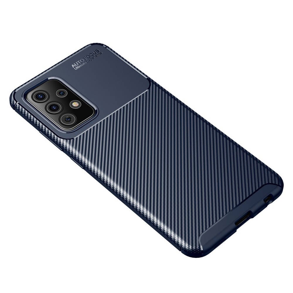 Kryt Samsung Galaxy A72 4G/5G Armored Carbon Fiber modrý