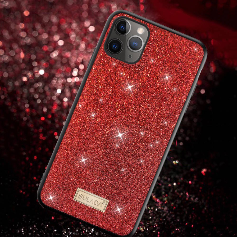 Kryt iPhone X / XS Sulada Dazzling Glitter červený