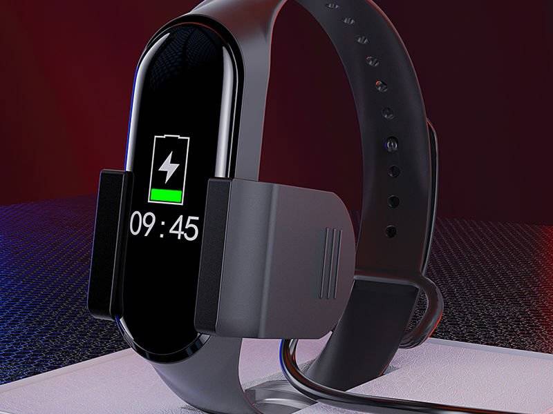 Nabíječka pro XIAOMI MI SMART BAND 5 Nabíjení s černým náramkem