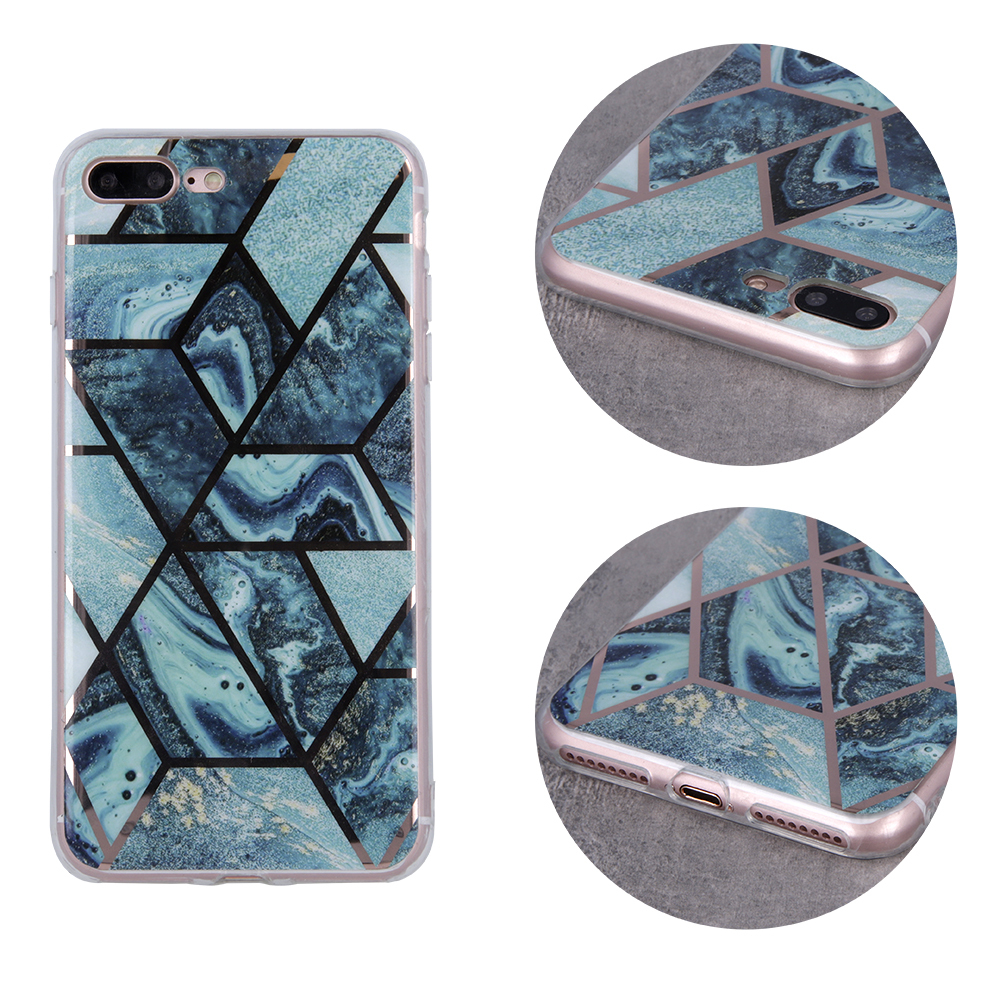 Kryt Samsung Galaxy A22 5G Silicone Geometric Marmur modrý