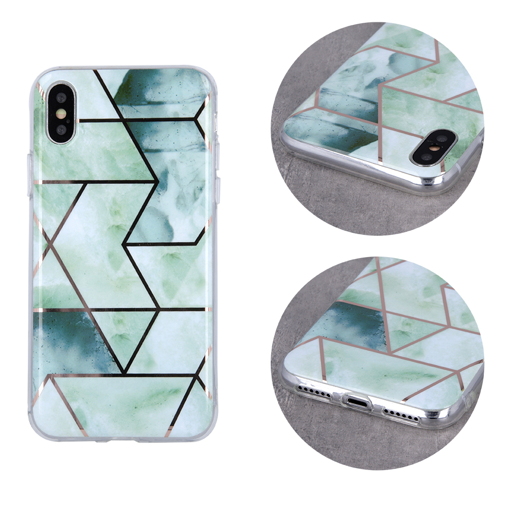 Kryt Samsung Galaxy A22 5G Silicone Geometric Marmur zelený