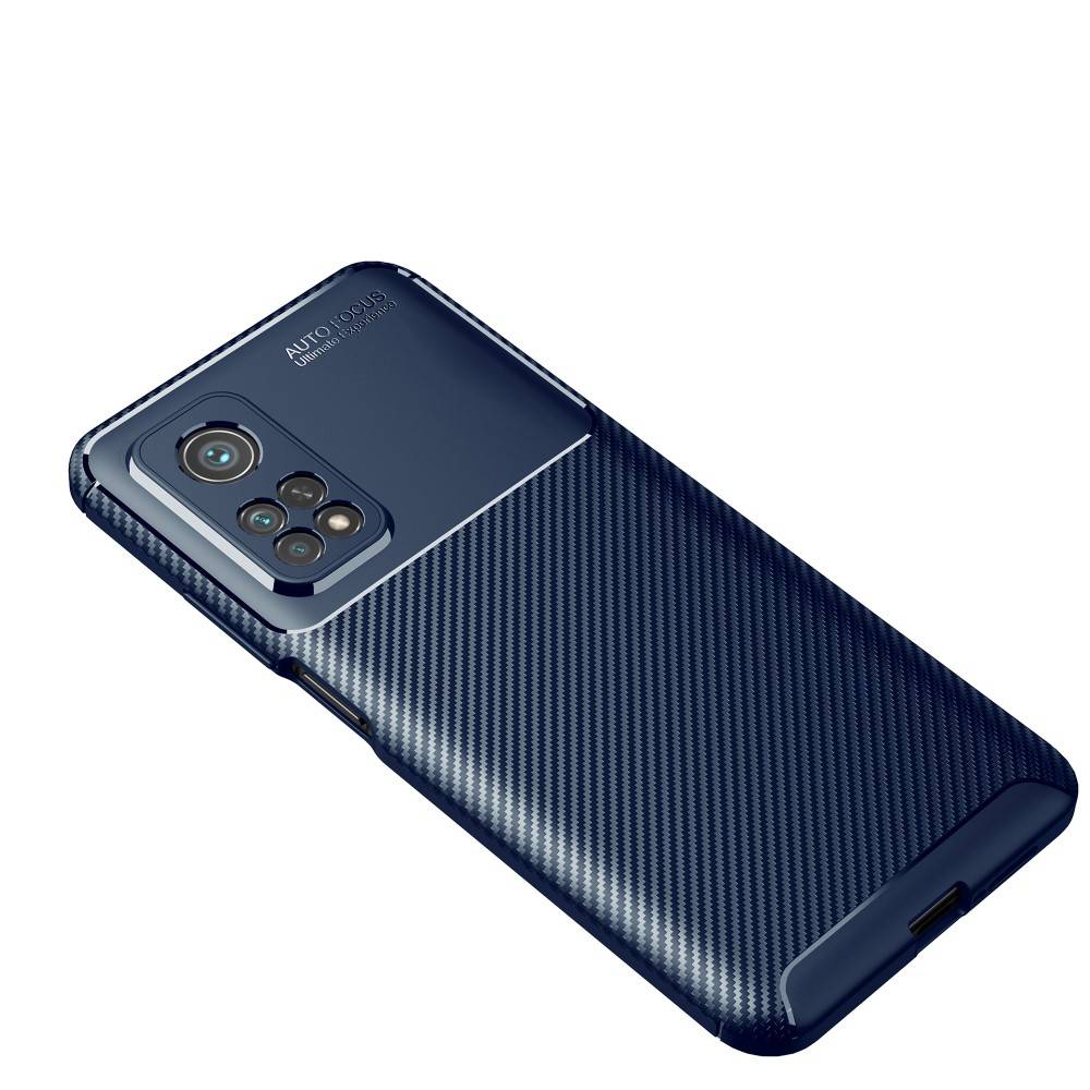 Kryt Xiaomi 11T 5G / 11T Pro 5G case Armored Shockproof Carbon Fiber modrý