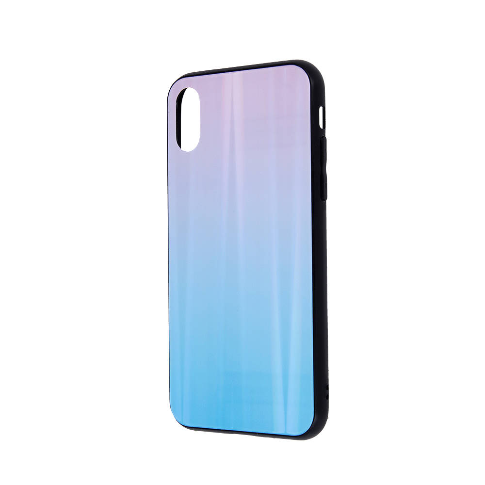 Pouzdro Samsung Galaxy A12 Glass Case Rainbow blue & pink