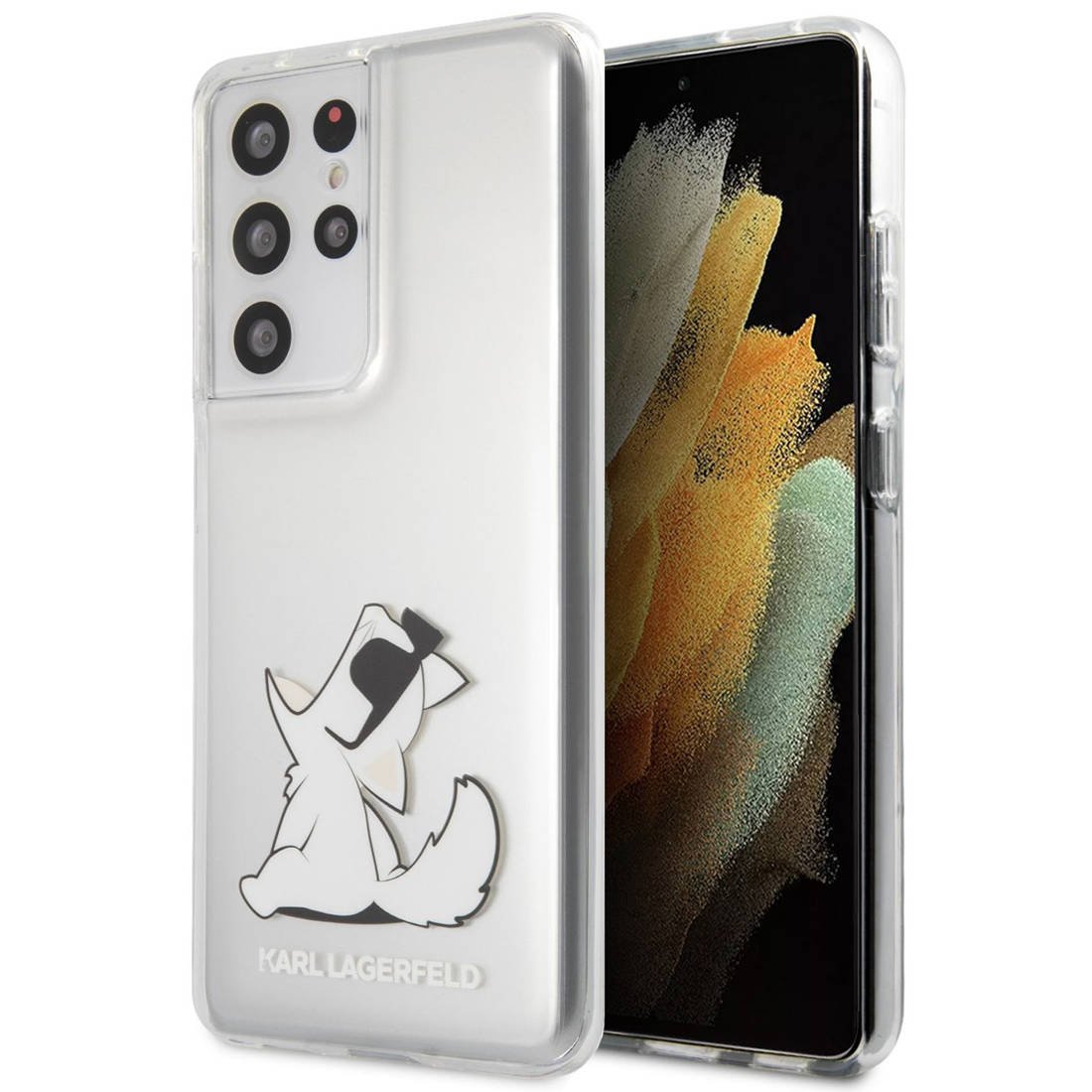 Kryt Samsung Galaxy S21 Ultra Karl Lagerfeld - Choupette KLHCS21LCFNRC transparentní