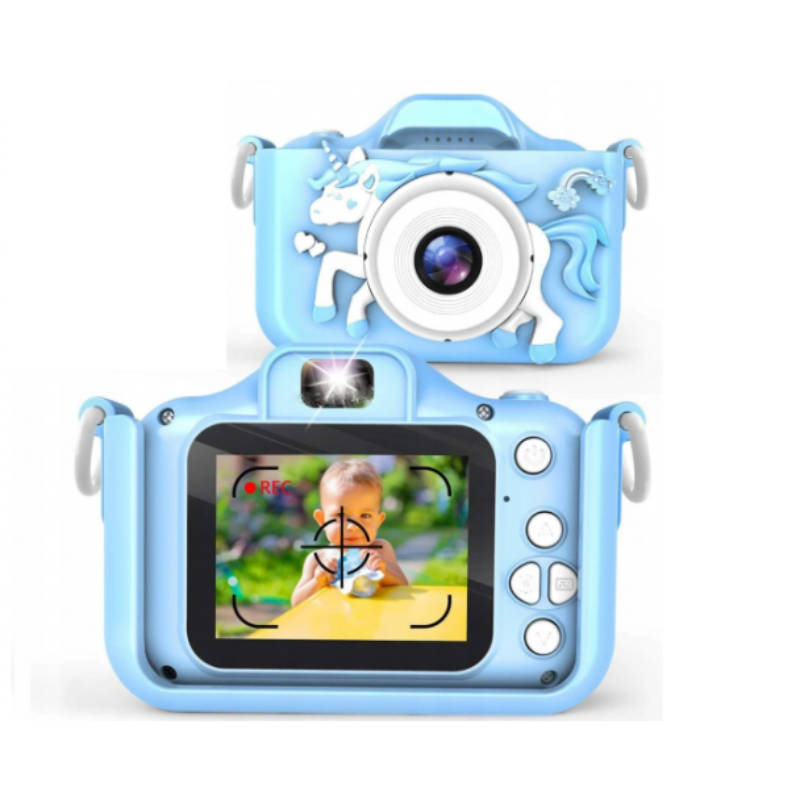 Dětský digitální fotoaparát FullHD X5 jednorožec, modrý