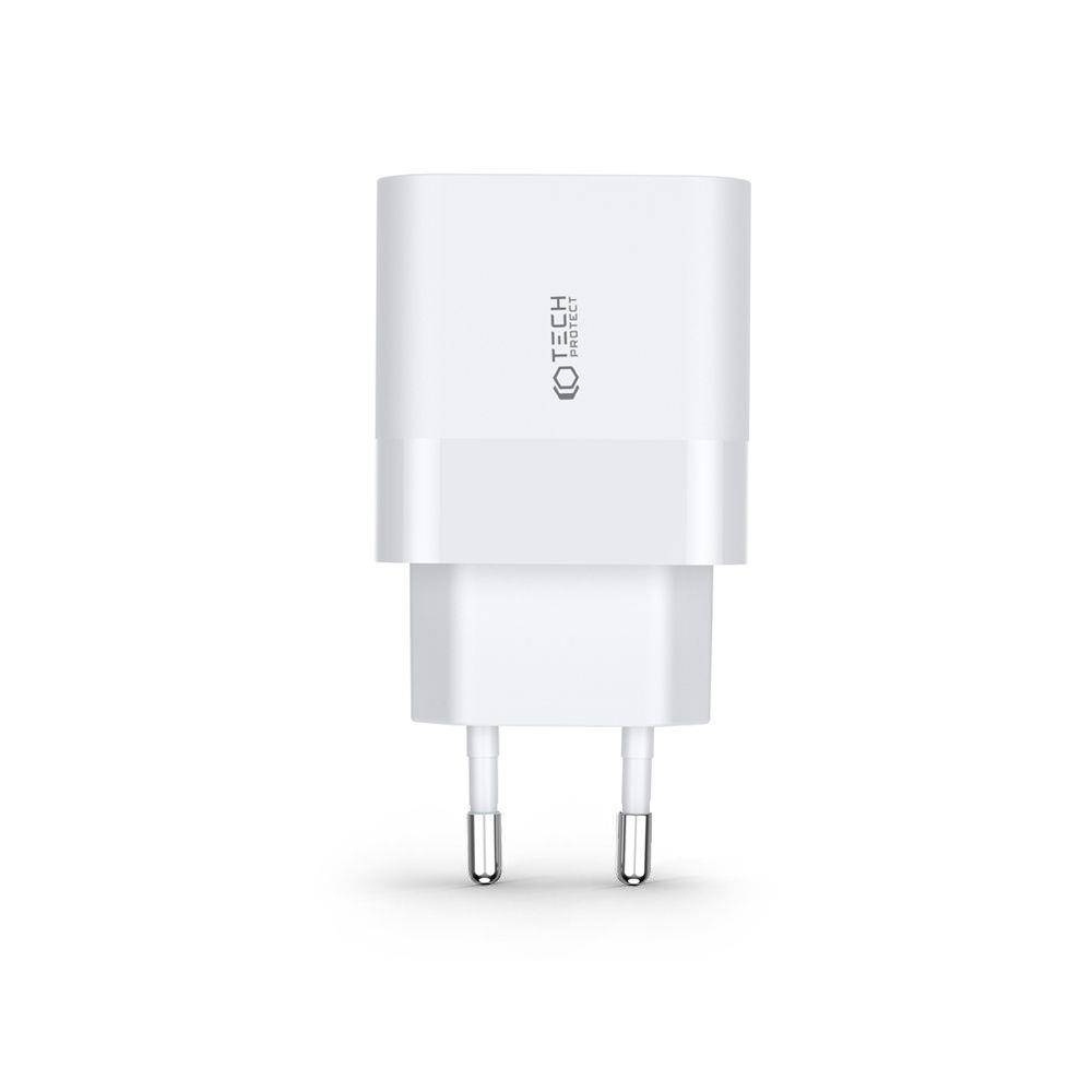 Nabíječka do sítě 30W USB QC3.0 + USB-C PD Tech-Protect C30W bílá