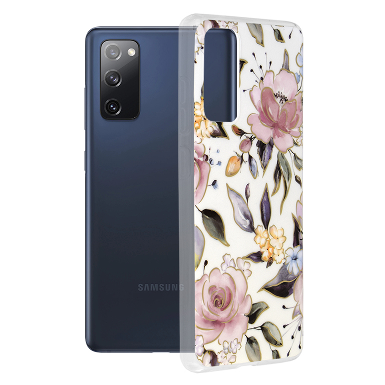 Kryt Samsung Galaxy S20 FE 4G/5G Techsuit - Marble Series - Chloe White