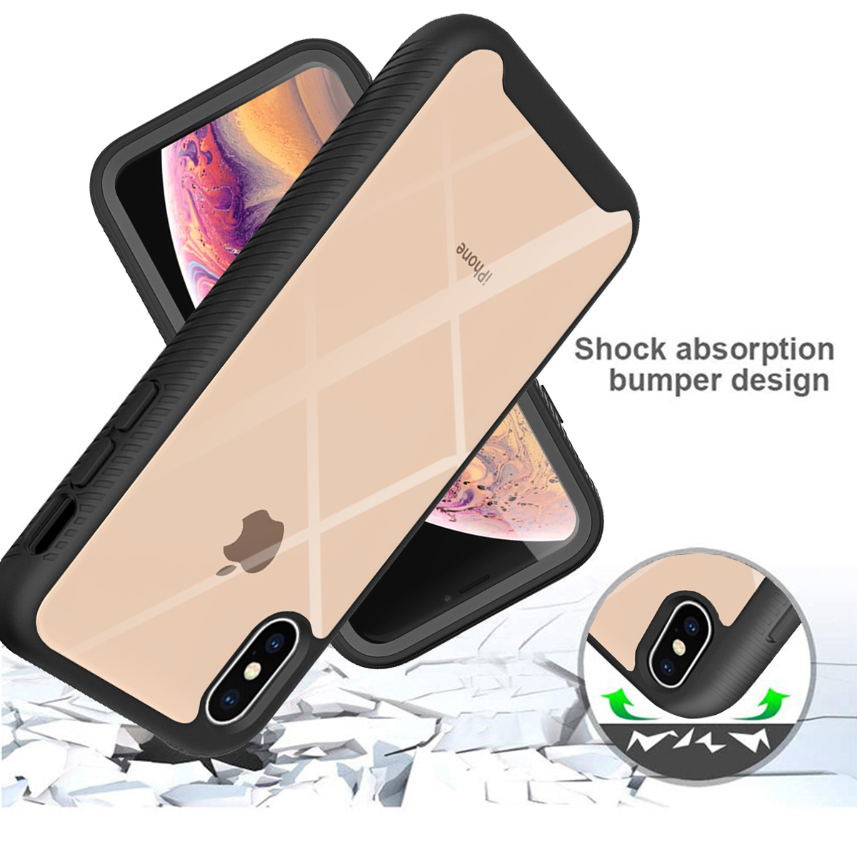 Pouzdro iPhone XS Max  Techsuit - Defense360 Pro + ochrana obrazovky, černé