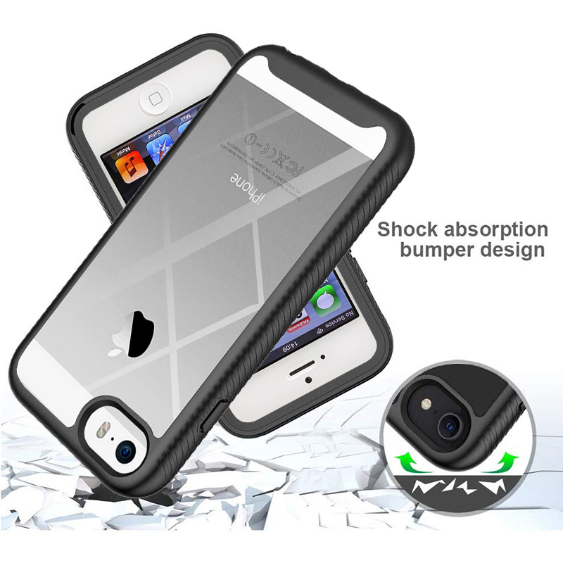 Pouzdro iPhone 5 / 5E / SE 2022 Techsuit - Defense360 Pro + ochrana obrazovky, černé
