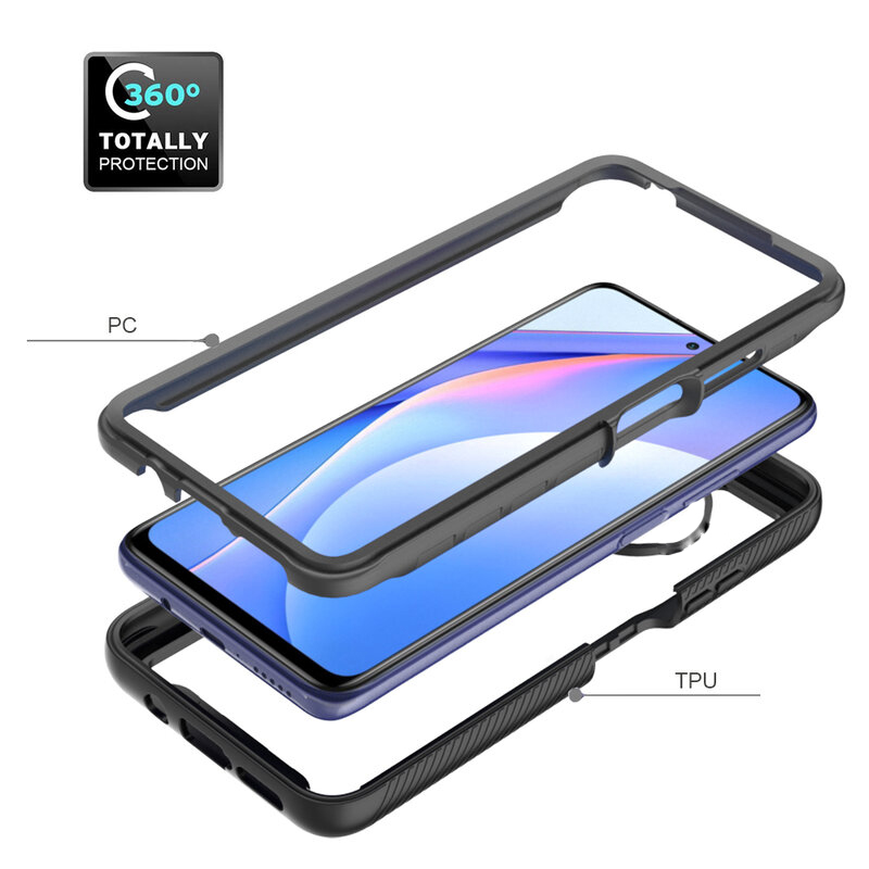 Pouzdro Xiaomi Redmi Note 9T 5G Techsuit - Defense360 Pro + ochrana obrazovky, černé