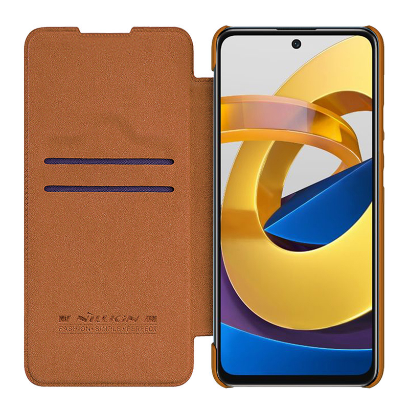 Kožené pouzdro Xiaomi Redmi Note 11 5G / Redmi Note 11S 5G / Redmi Note 11T 5G / POCO M4 Pro 5G, Nillkin - Qin, hnědé