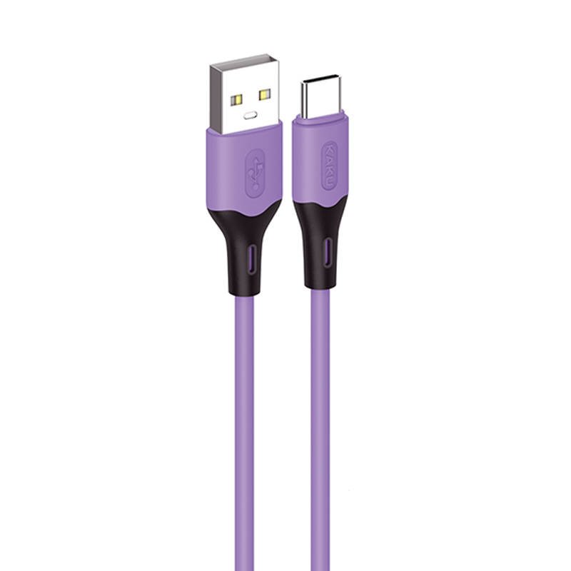 Datový kabel USB-C KAKU Skin Feel (KSC-393) 3,2A 1m - fialový