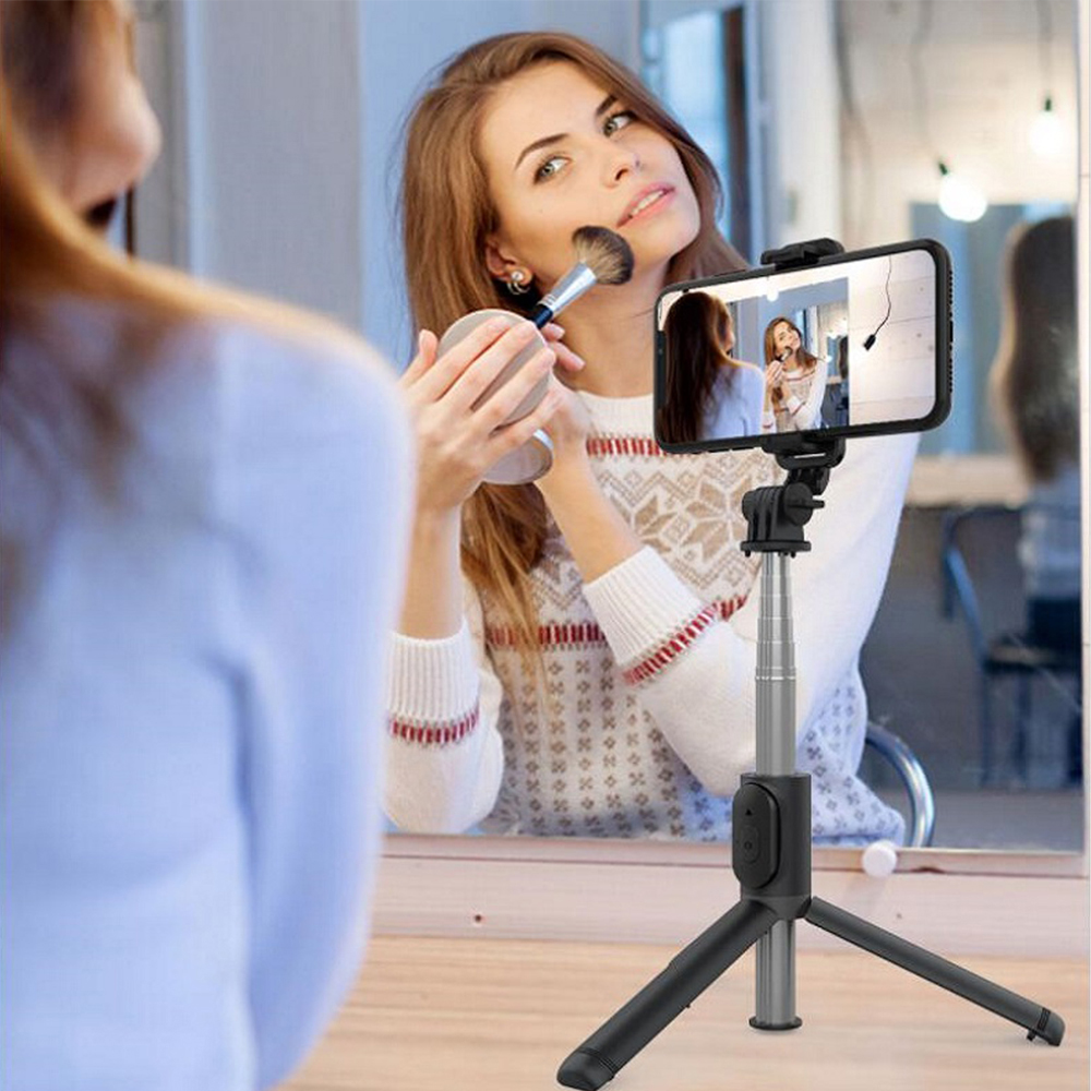 Selfie tyč Tripod Techsuit Q01 bluetooth stativ na dálkové ovládání, bílá