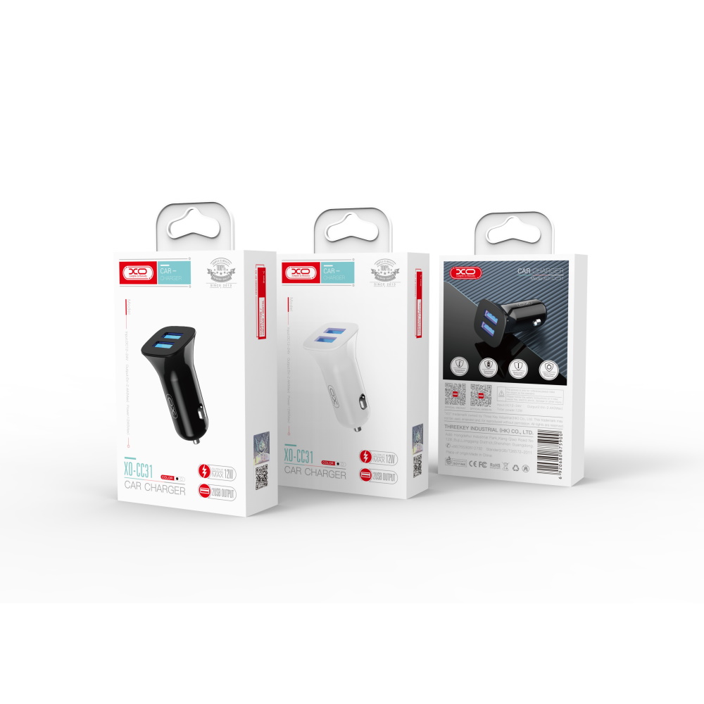 Nabíječka do auta XO CC31 2x USB 2,4A bílá