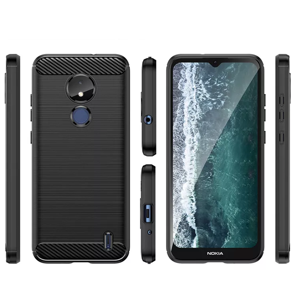 Kryt Nokia C21 Armored Carbon černé