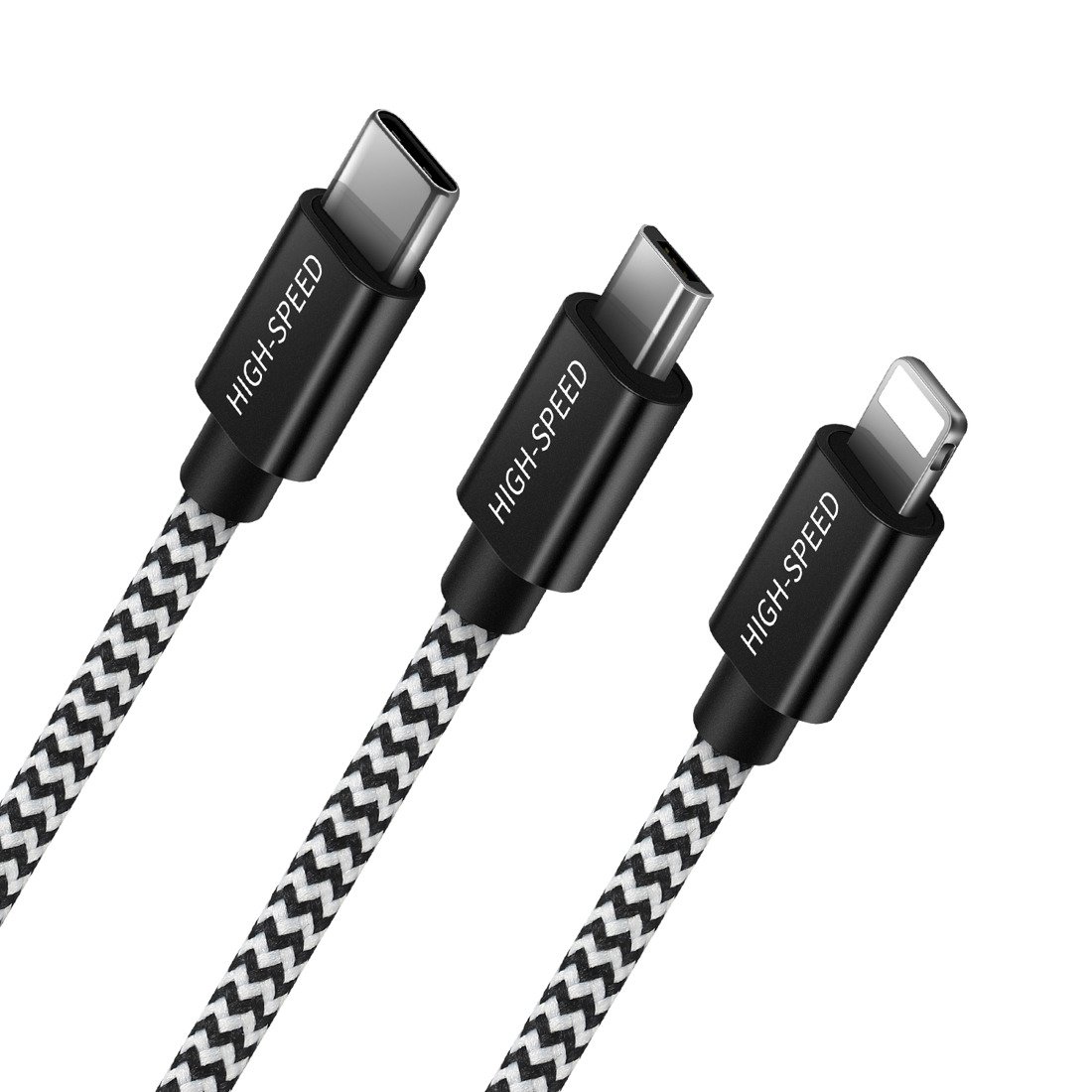 Datový kabel 3v1 2,4A 1,2m (USB to USB Type C + iPhone Lightning + Micro USB) DUX DUCIS USB K-ONE černý