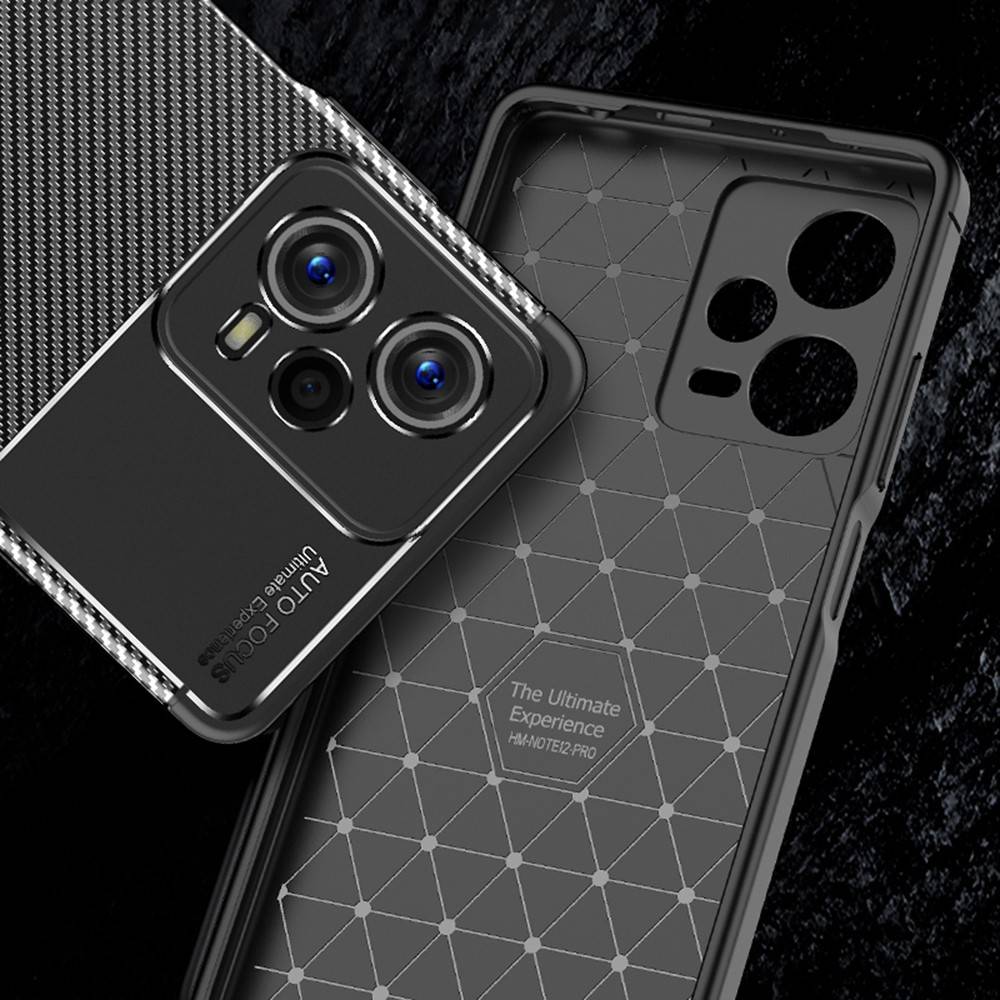 Kryt Xiaomi Redmi Note 12 5G / POCO X5 5G Armored Shockproof Carbon Fiber černý