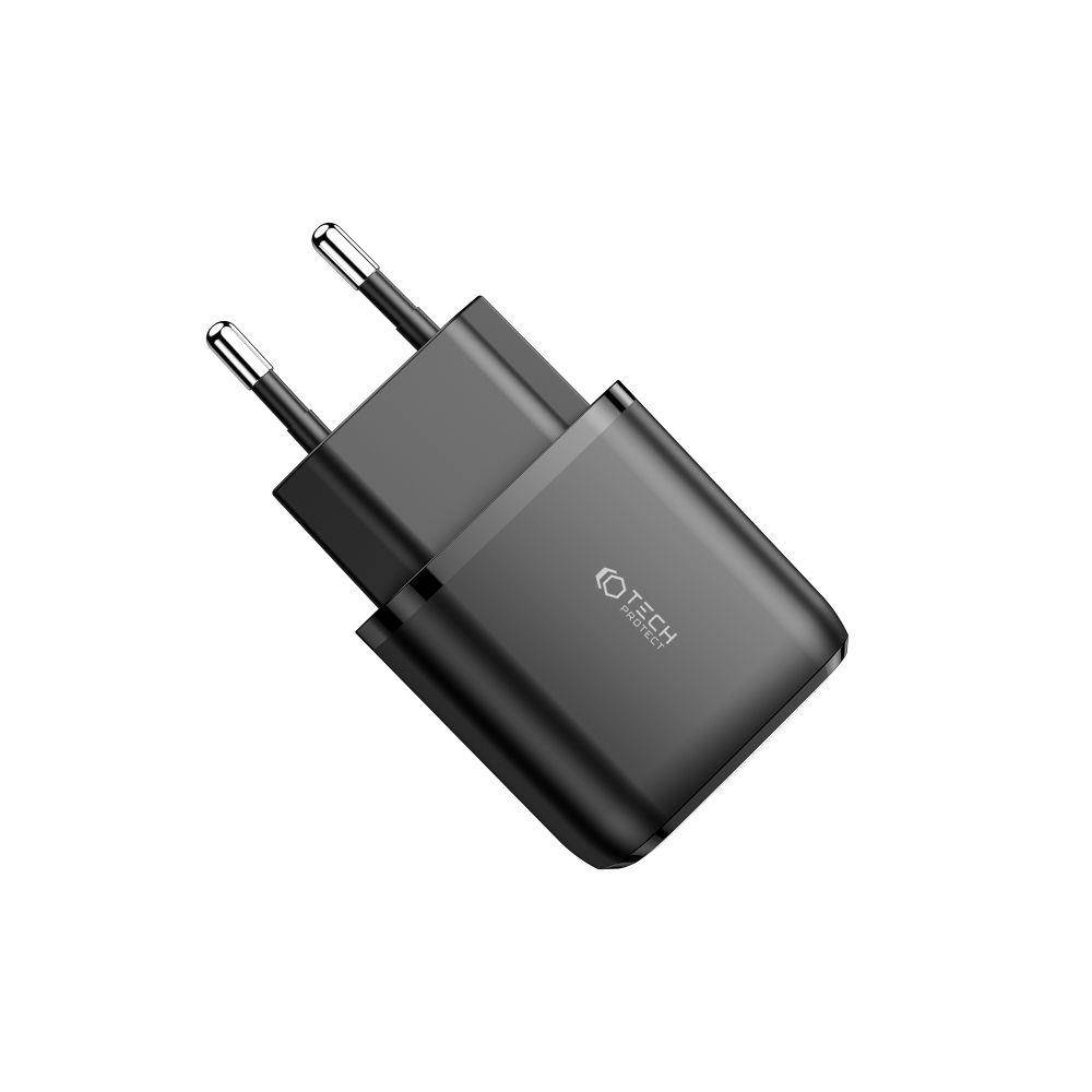 Nabíječka do sítě 20W USB QC3.0 + USB-C PD Tech-Protect C20W černá