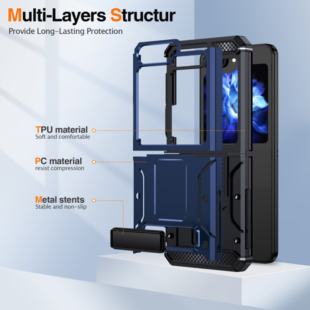 Kryt Samsung Galaxy Z Flip 5 , Techsuit - Hybrid Armor Kickstand, modrý