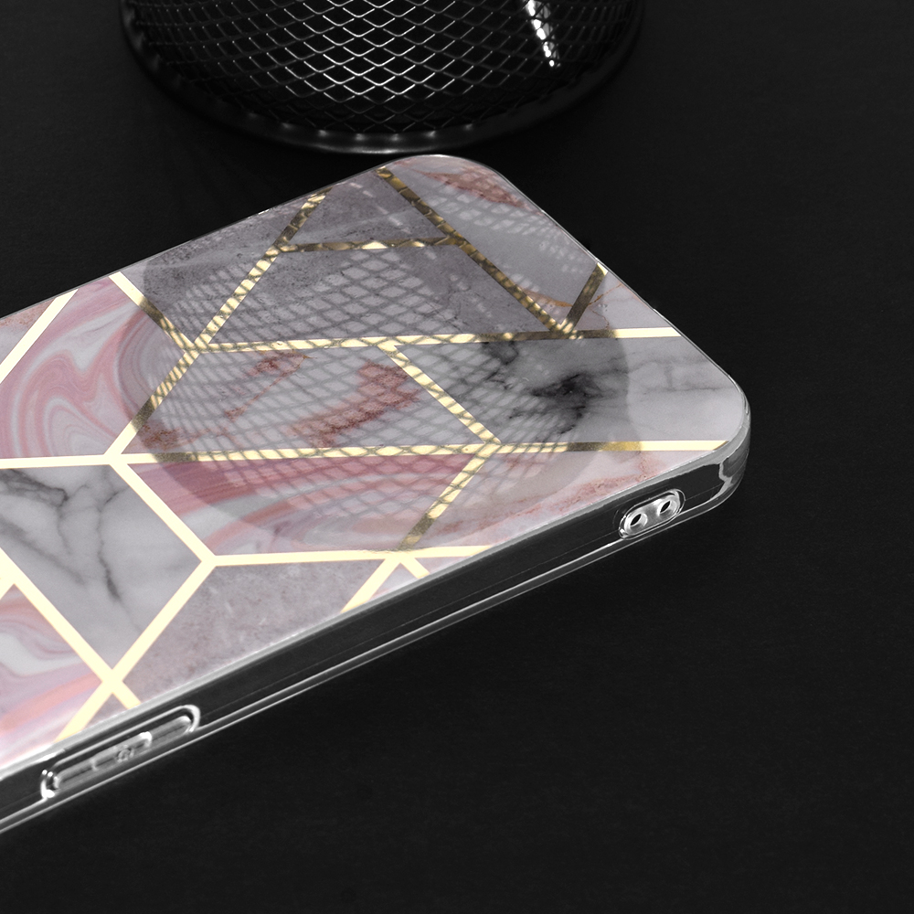 Kryt iPhone 15 Pro Max Techsuit - Marble Series - Pink Hex
