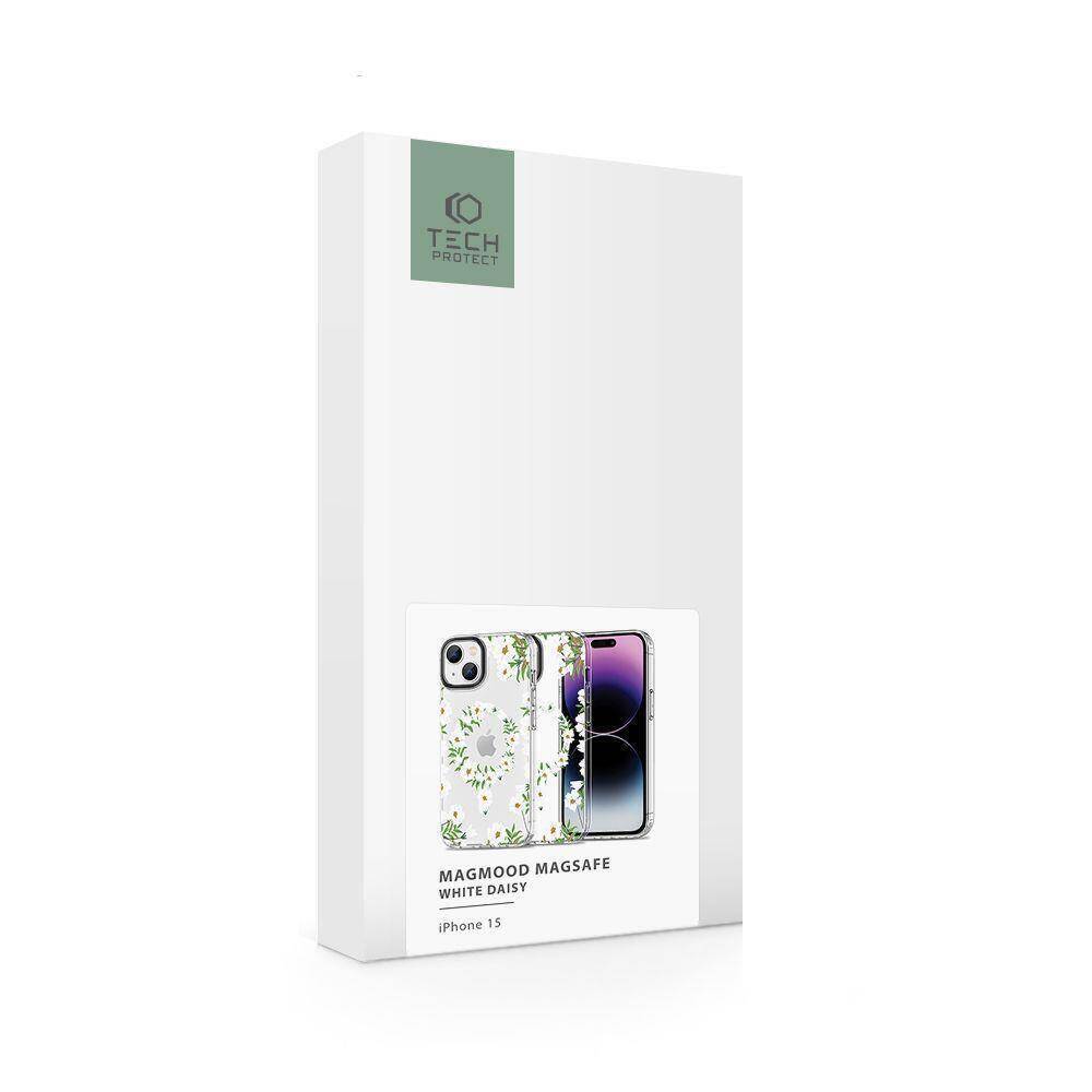 Kryt Samsung iPhone 15 Pro Tech-Protect MagMood MagSafe White Daisy transparentní