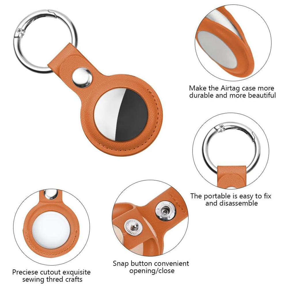 Pouzdro pro APPLE AIRTAG Techsuit (SLH1), kožené oranžové