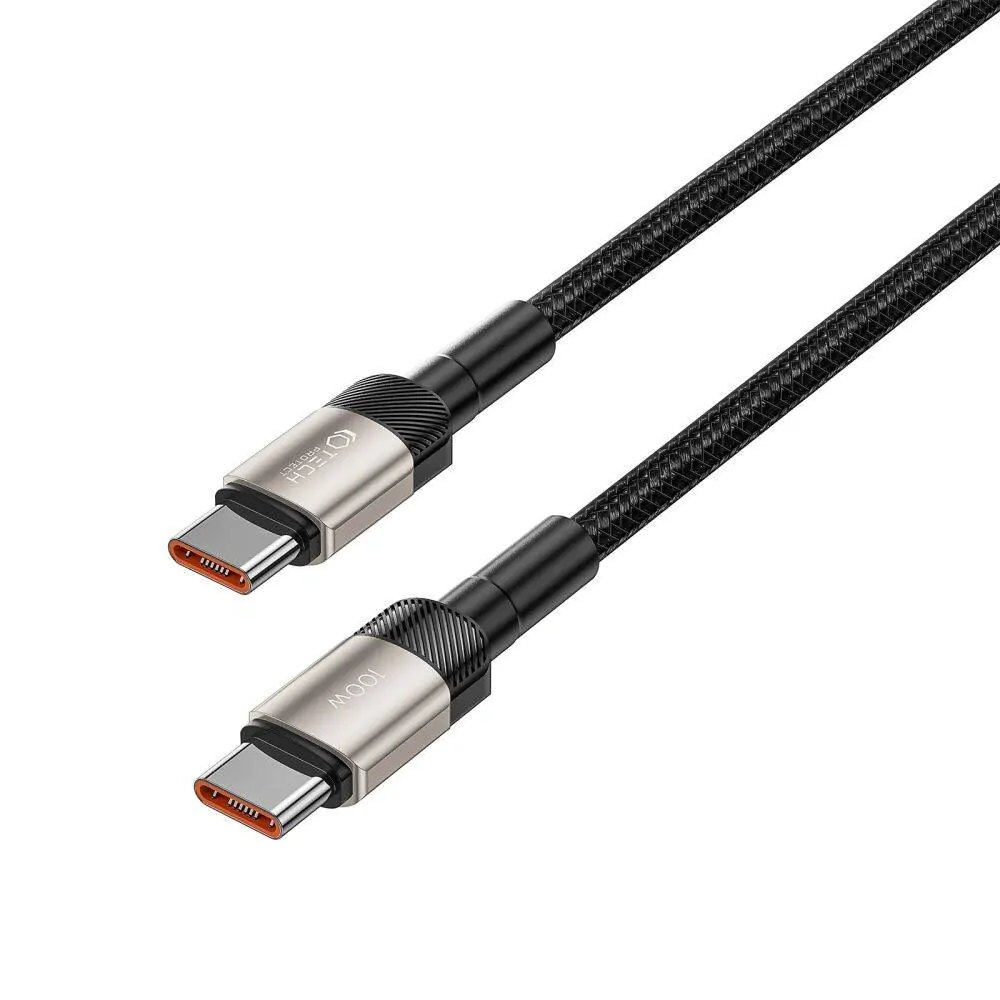 Datový kabel Tech-Protect Ultraboost USB-C na USB-C, 5A PD100W 1m titanium