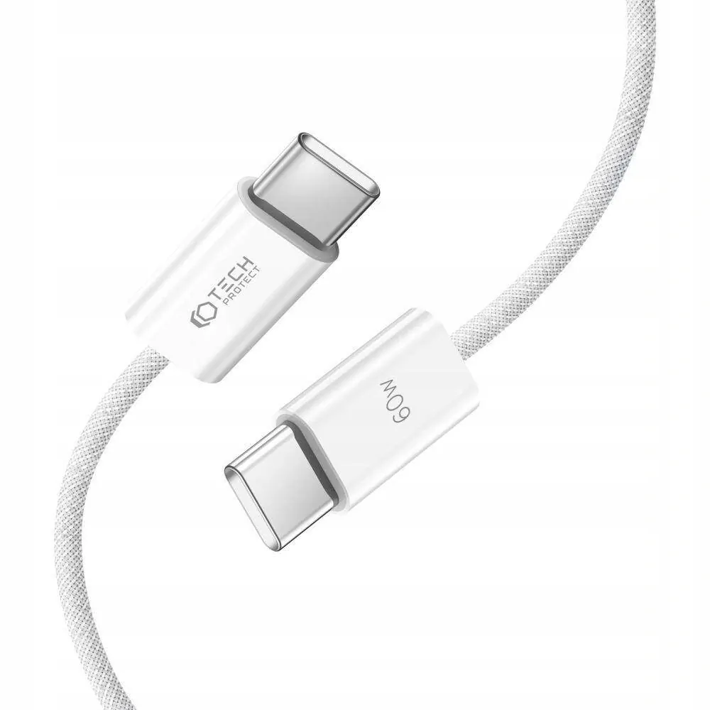 Datový kabel Tech-Protect Ultraboost USB-C na USB-C, 3A PD 60W 1m bílý