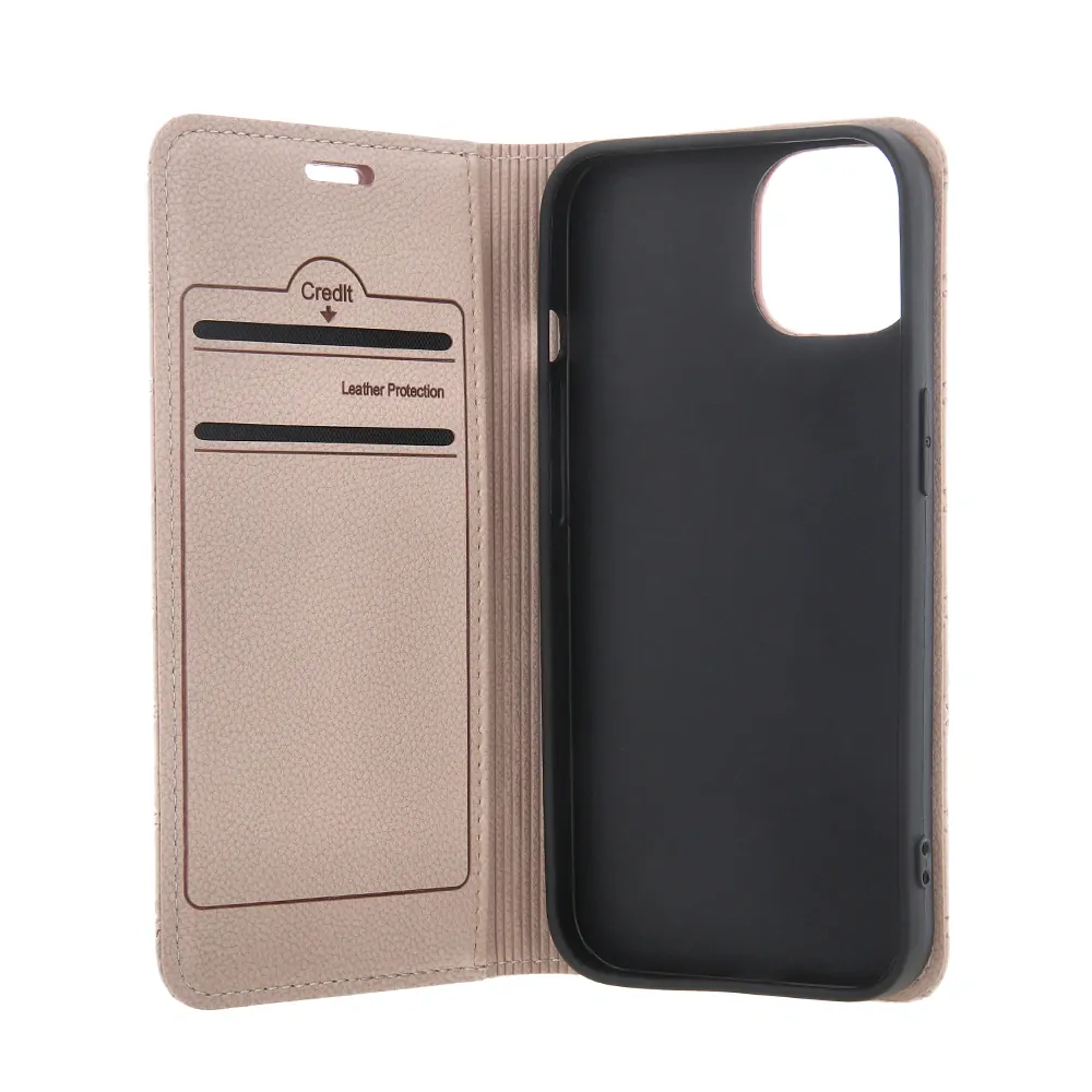 Pouzdro flip Smart Caro pro Xiaomi Redmi 12 4G / 12 5G béžové